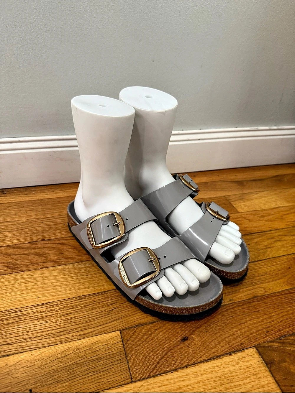 Birkenstock Arizona Big Buckle High-Shine Stone Coin Big Buckle High-Shine Gray